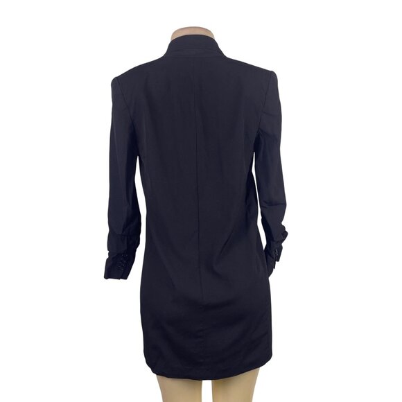 Theory Womens Black Wool & Polyamide Shirt Blazer Dress Elegant Button Cuff Sz 4 - Picture 3 of 9